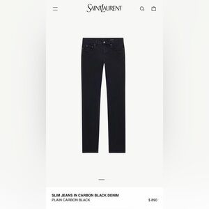 Saint Laurent Men’s Carbon Black Jeans